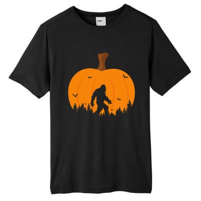 Bigfoot Or Sasquatch & Bats Halloween Pumpkin Spooky Sunset Tall Fusion ChromaSoft Performance T-Shirt