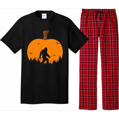 Bigfoot Or Sasquatch & Bats Halloween Pumpkin Spooky Sunset Pajama Set