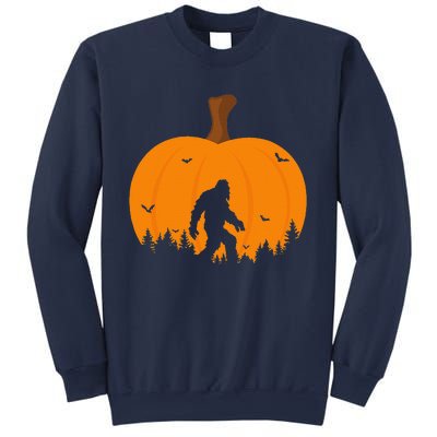 Bigfoot Or Sasquatch & Bats Halloween Pumpkin Spooky Sunset Sweatshirt