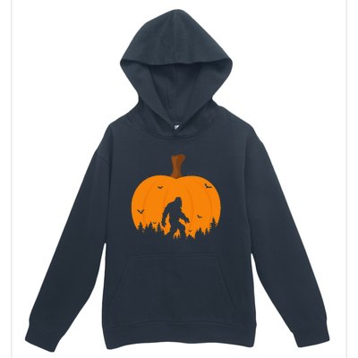 Bigfoot Or Sasquatch & Bats Halloween Pumpkin Spooky Sunset Urban Pullover Hoodie