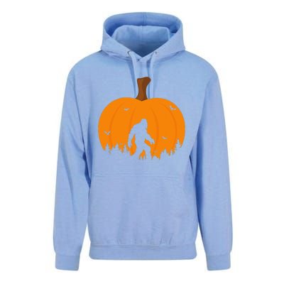 Bigfoot Or Sasquatch & Bats Halloween Pumpkin Spooky Sunset Unisex Surf Hoodie