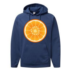 Big Orange Sliced Costume Cute Easy Fruit Halloween Gift Performance Fleece Hoodie