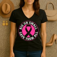 Big Or Small Save Them All Save The Tatas Women's V-Neck T-Shirt