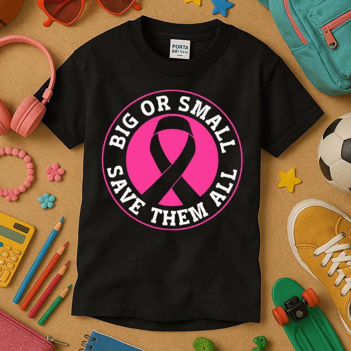 Big Or Small Save Them All Save The Tatas Kids T-Shirt