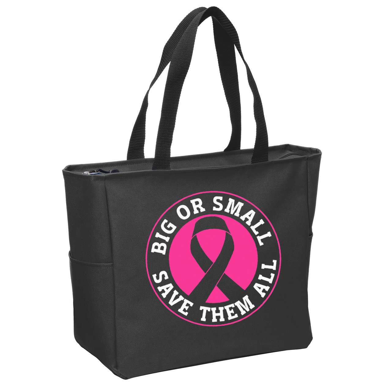 Big Or Small Save Them All Save The Tatas Zip Tote Bag