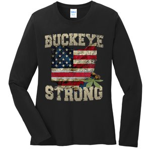 Buckeye Ohio Strong Buckeye Strong Ladies Long Sleeve Shirt