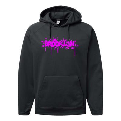 Brooklyn Old School Graffiti Performance Fleece Hoodie