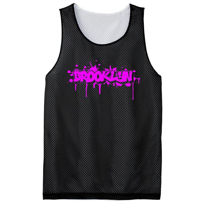 Brooklyn Old School Graffiti Mesh Reversible Basketball Jersey Tank