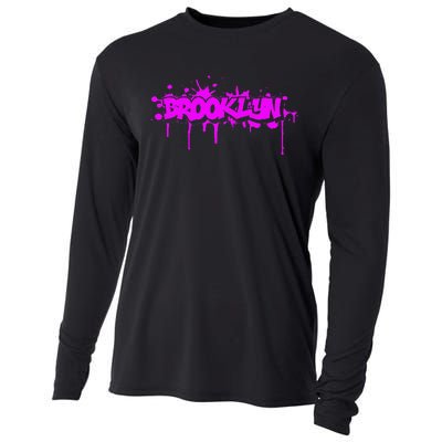 Brooklyn Old School Graffiti Cooling Performance Long Sleeve Crew