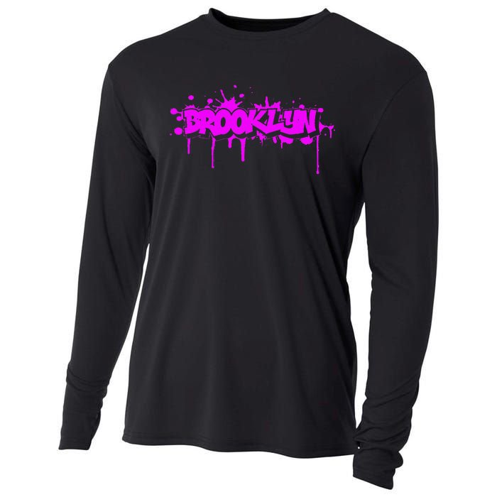 Brooklyn Old School Graffiti Cooling Performance Long Sleeve Crew