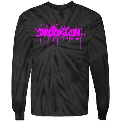 Brooklyn Old School Graffiti Tie-Dye Long Sleeve Shirt