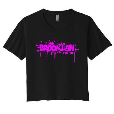 Brooklyn Old School Graffiti Women's Crop Top Tee