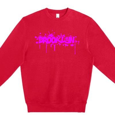 Brooklyn Old School Graffiti Premium Crewneck Sweatshirt