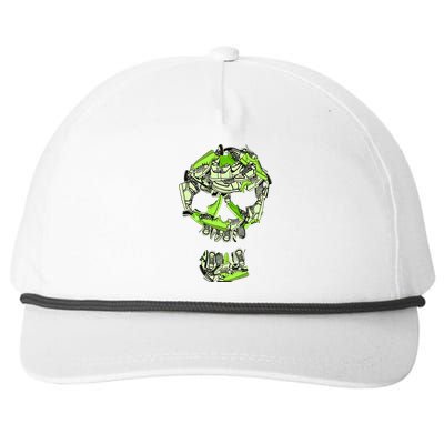 Big Ol Sneaker Head Green Color Graphic Snapback Five-Panel Rope Hat