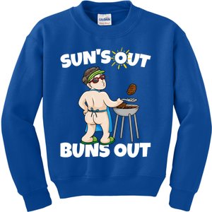 Bumps Out Summer Suns Out Bbq Grilling Spring Sun Butt Cool Gift Kids Sweatshirt