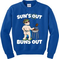 Bumps Out Summer Suns Out Bbq Grilling Spring Sun Butt Cool Gift Kids Sweatshirt