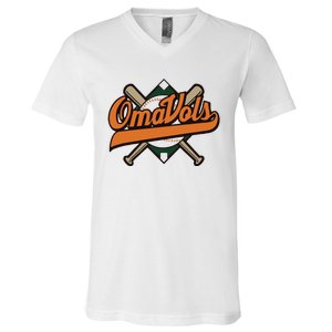 Baseball Omavols Script V-Neck T-Shirt