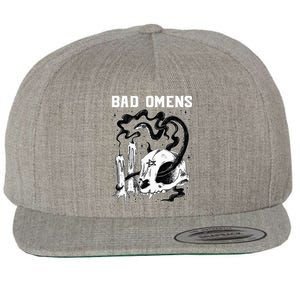 B.A.D O.M.E.N.S Snake And Skull Wool Snapback Cap