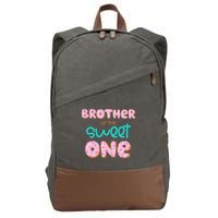 Brother of Sweet One First Birthday Matching Family Donut Cotton Canvas Backpack