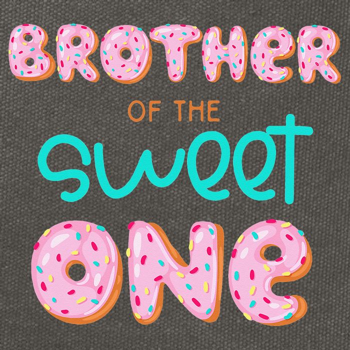 Brother of Sweet One First Birthday Matching Family Donut Cotton Canvas Backpack