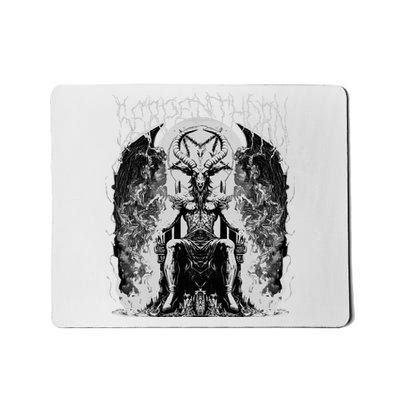 Baphomet Occult Satan Goat Head Tarot Card Unholy Horror Mousepad