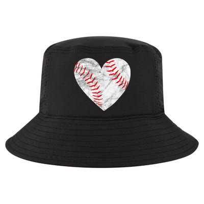 Baseball Or Softball Heart Love Cool Comfort Performance Bucket Hat