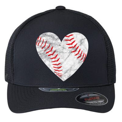 Baseball Or Softball Heart Love Flexfit Unipanel Trucker Cap