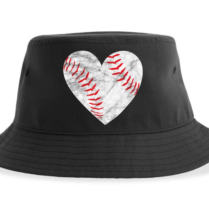 Baseball Or Softball Heart Love Sustainable Bucket Hat