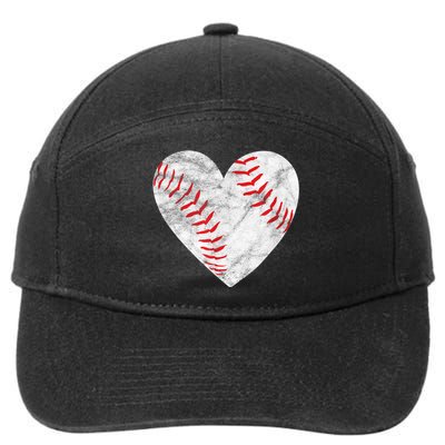 Baseball Or Softball Heart Love 7-Panel Snapback Hat