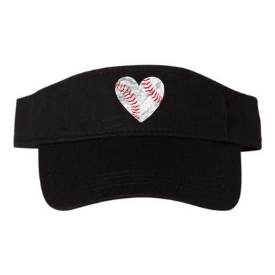 Baseball Or Softball Heart Love Valucap Bio-Washed Visor