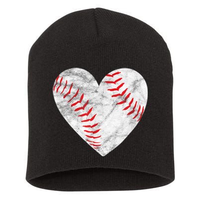 Baseball Or Softball Heart Love Short Acrylic Beanie