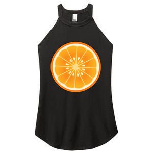 Big Orange Sliced Costume Cute Easy Fruit Halloween Gift Women's Perfect Tri Rocker Tank