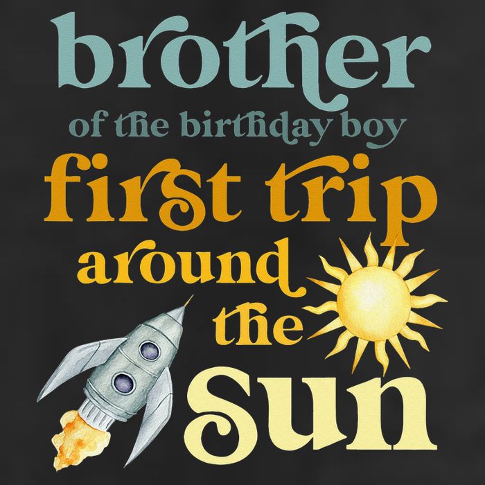 Brother Outer Space 1st Birthday First Trip Around The Sun 7 Panel Mesh Trucker Snapback Hat