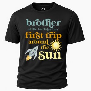 Brother Outer Space 1st Birthday First Trip Around The Sun Cooling Performance Crew T-Shirt