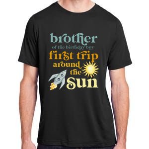 Brother Outer Space 1st Birthday First Trip Around The Sun Adult ChromaSoft Performance T-Shirt