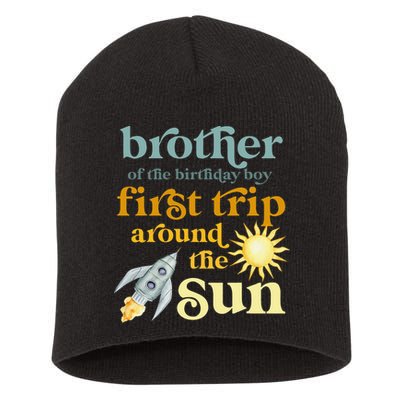 Brother Outer Space 1st Birthday First Trip Around The Sun Short Acrylic Beanie