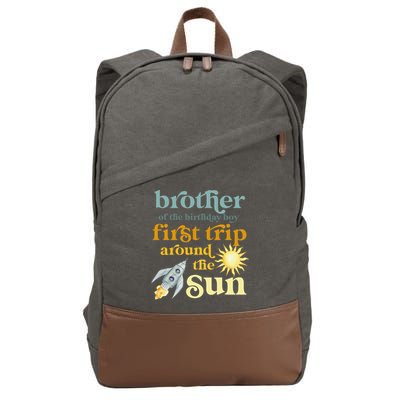 Brother Outer Space 1st Birthday First Trip Around The Sun Cotton Canvas Backpack
