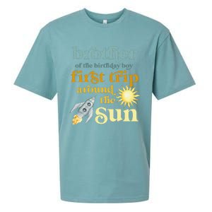 Brother Outer Space 1st Birthday First Trip Around The Sun Sueded Cloud Jersey T-Shirt