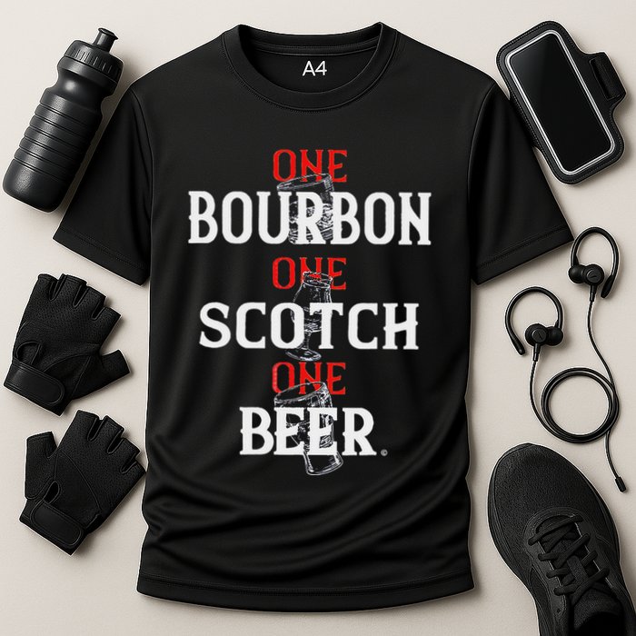 Bourbon One Scotch One Beer Cooling Performance Crew T-Shirt