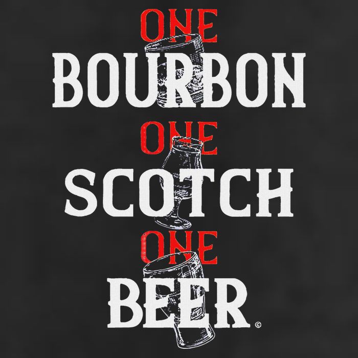 Bourbon One Scotch One Beer Golf Towel