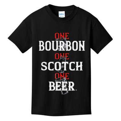 Bourbon One Scotch One Beer Kids T-Shirt