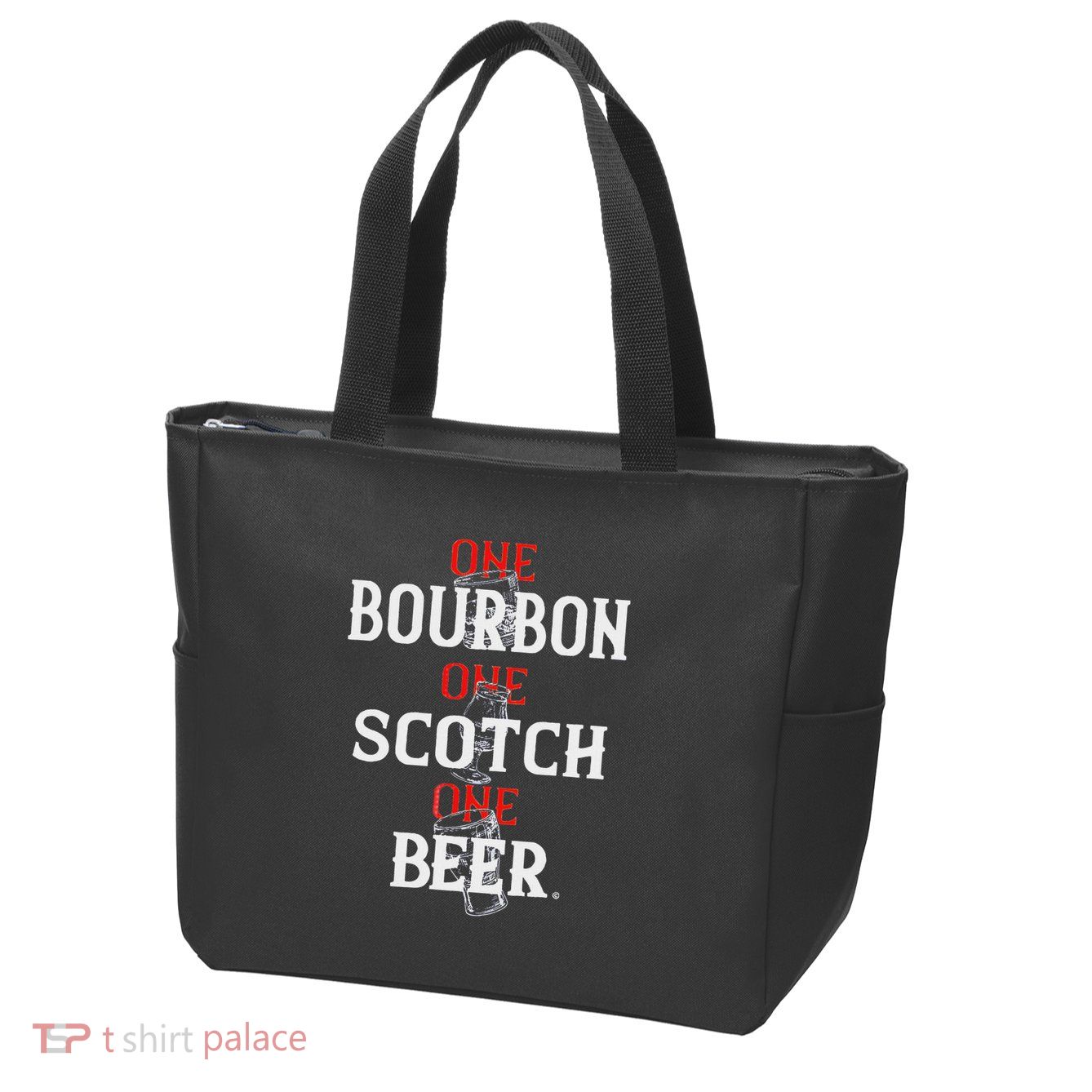 Bourbon One Scotch One Beer Zip Tote Bag
