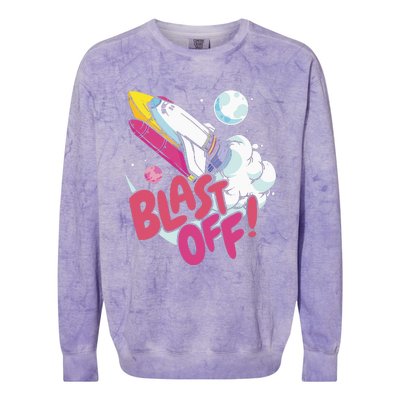 Blast off space shuttle planets Colorblast Crewneck Sweatshirt