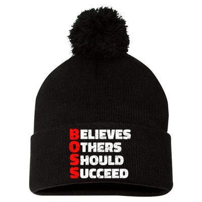 Boss Motivational Pom Pom 12in Knit Beanie