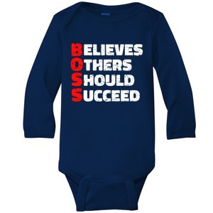 Boss Motivational Baby Long Sleeve Bodysuit