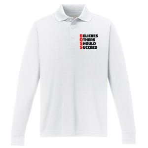 Boss Motivational Performance Long Sleeve Polo