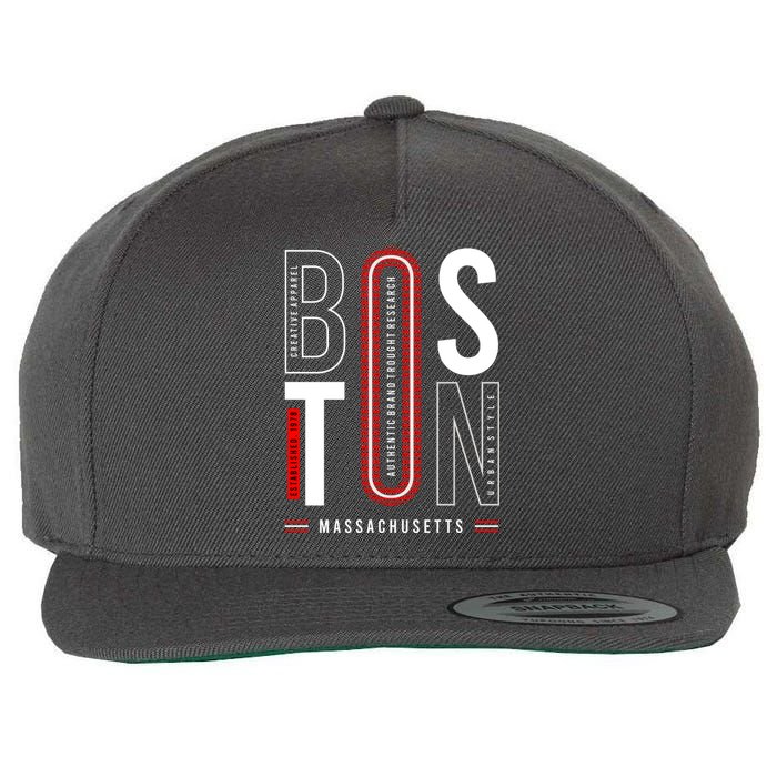 Boston Wool Snapback Cap