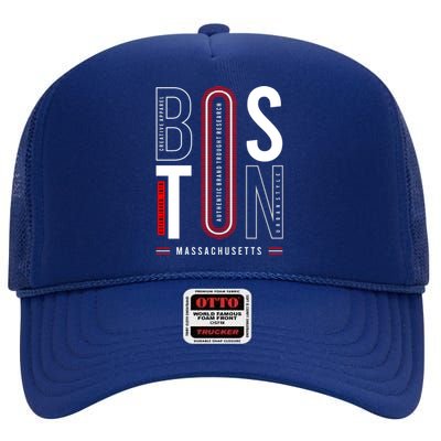 Boston High Crown Mesh Back Trucker Hat