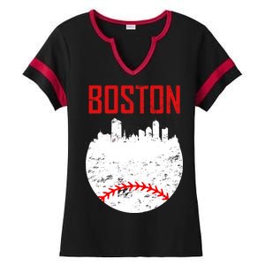 Boston Baseball City Ladies Halftime Notch Neck Tee