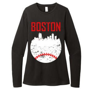 Boston Baseball City Womens CVC Long Sleeve Shirt